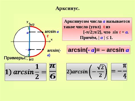 Арксинус: свойства