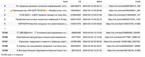 Ввод данных социальной сети