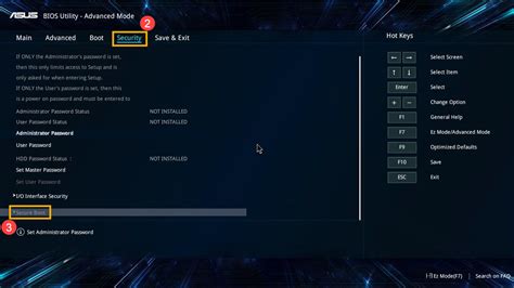 Выберите "Secure Boot"