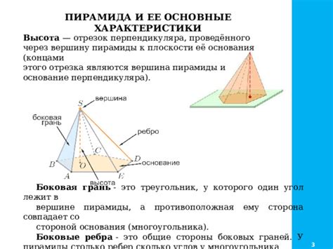 Выбор плоскостей и линий для основания пирамиды