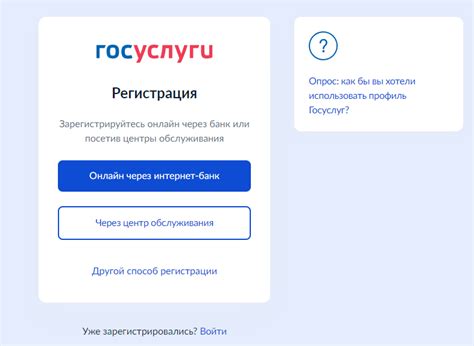 Выбор способа регистрации