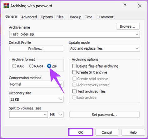 Загрузка архива zip с паролем