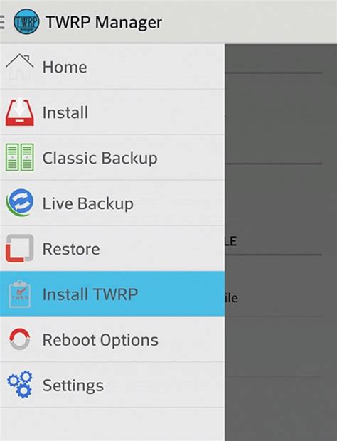Загрузка и установка приложения TWRP Manager