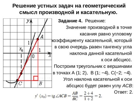 Задание угла наклона
