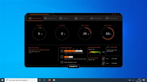 Запуск Gigabyte Control Center на компьютере
