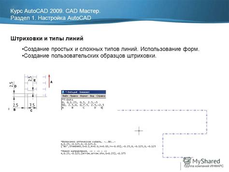 Использование трех типов линий