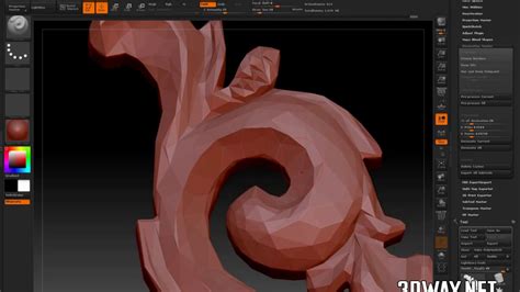Использование функции "Divide" в ZBrush для увеличения числа полигонов на модели