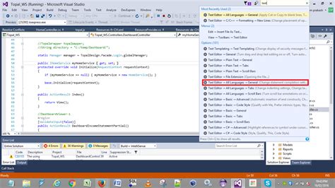 Как включить номера строк в Visual Studio 2022