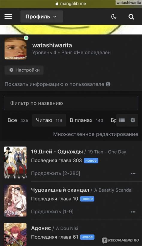 Как использовать mangalib: настройка и поиск