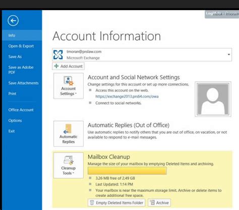 Как увеличить размер почтового ящика в Outlook