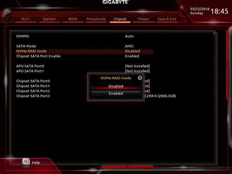 Конфигурирование RAID 0 в BIOS Gigabyte