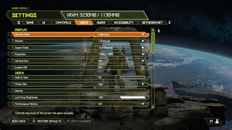 Настройка языка в меню игры Doom eternal