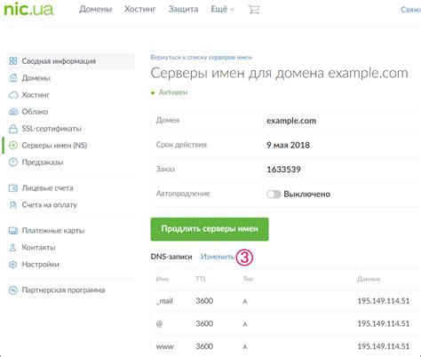 Настройка DNS записей на панели управления nic.ru