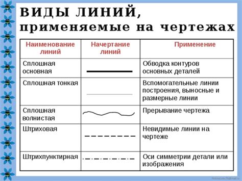 Начертание контуров и общей формы