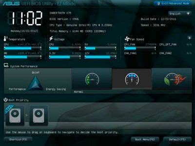 Описание основных разделов UEFI