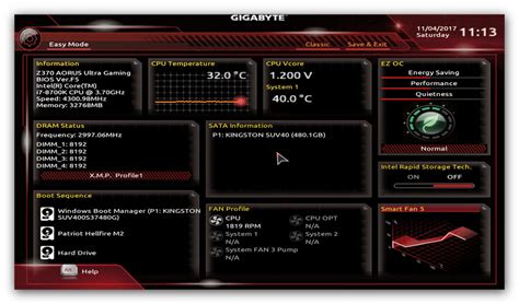 Особенности процесса включения UEFI в BIOS Gigabyte