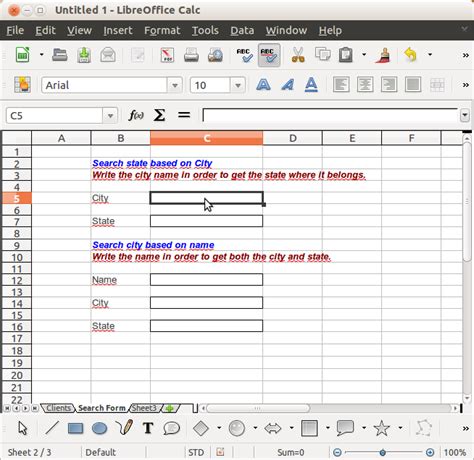 Открытие таблицы данных в LibreOffice