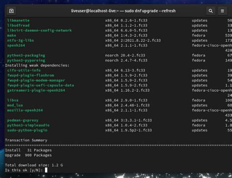 Открыть меню "Приложения" в Fedora