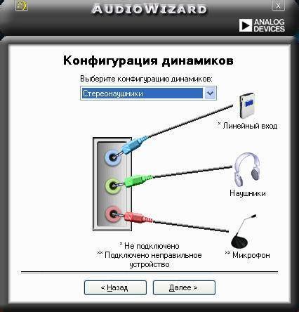 Подключение гарнитуры: