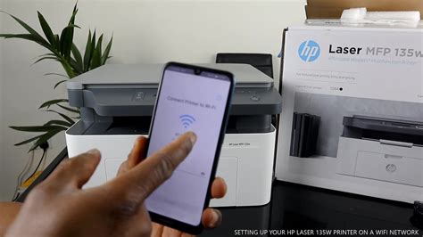 Подключение принтера HP Laser MFP 135w к Wi-Fi с паролем