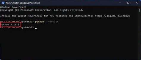 Проверьте установленную версию Python в виртуальном окружении