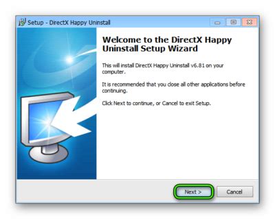 Процесс восстановления компьютера после удаления DirectX