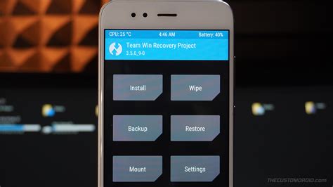 Процесс входа в TWRP Recovery на Android-устройствах