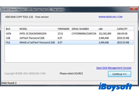 Процесс копирования данных с помощью HDD RAW Copy Tool