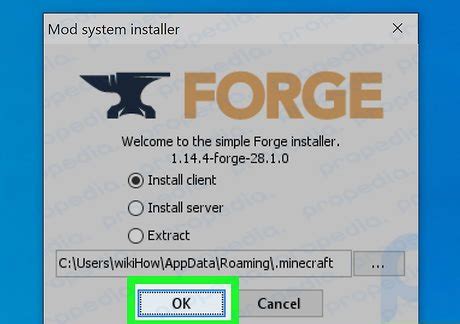 Скачайте и установите Minecraft Forge