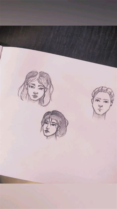 Скетч лица и прически