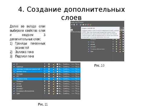 Создание дополнительных слоев материала