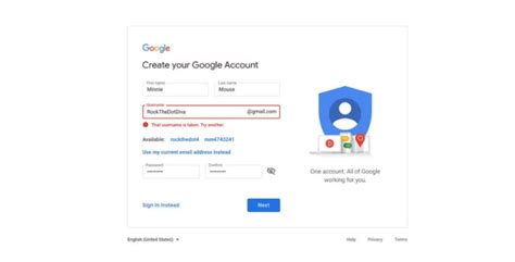 Создание новой учетной записи в Google для Huawei