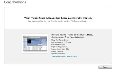 Создание учетной записи в iTunes Store