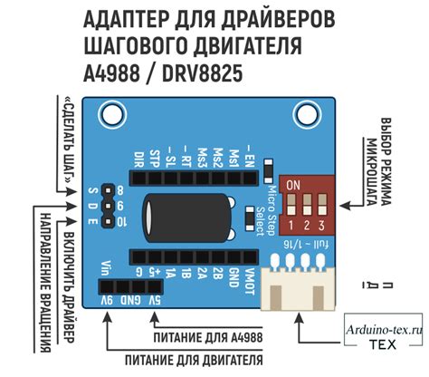 Требуемые компоненты для подключения драйвера шагового двигателя
