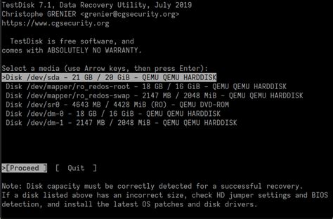 Установка и использование TestDisk для восстановления raw формата