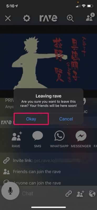 Шаги для создания приватной комнаты в приложении Rave